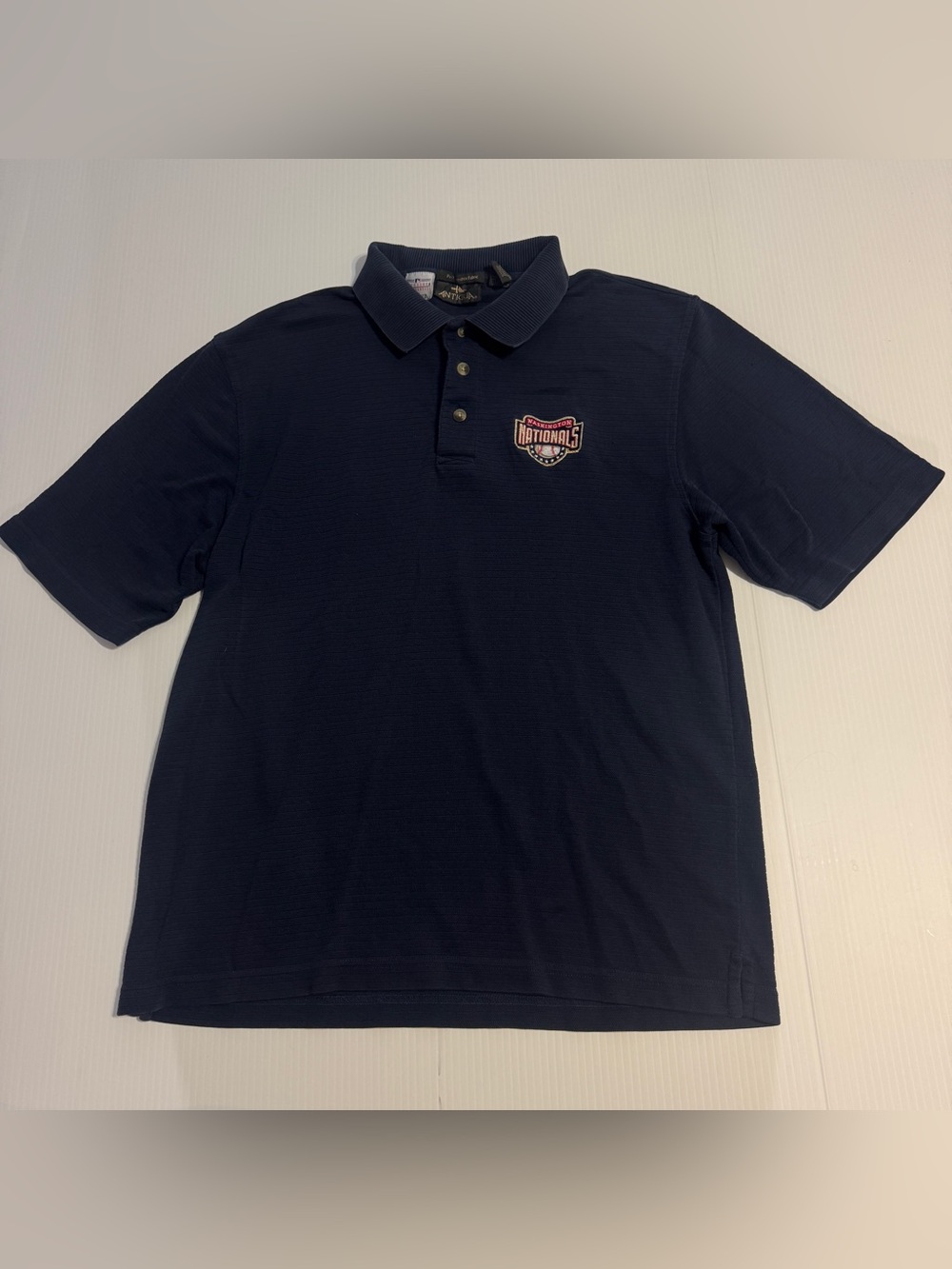 Antigua Washington Nationals MLB Polo Shirt Large Navy Performance Golf Sports
